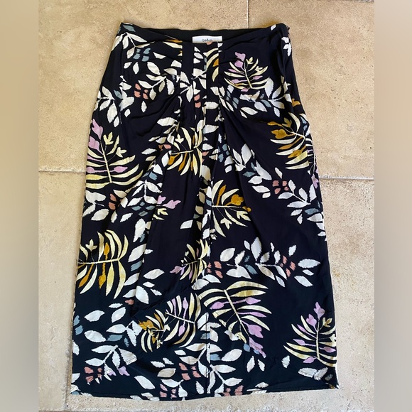 ba&sh Christo Printed Midi Skirt in Black with Multi color floral pattern small - Picture 1 of 9
